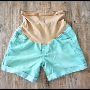 Mint Colored Maternity Shorts